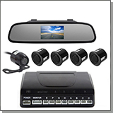 MasterPark 604-4-WZ - беспроводной парктроник с камерой, четырьмя датчиками и монитором 4.3 дюйма в зеркале